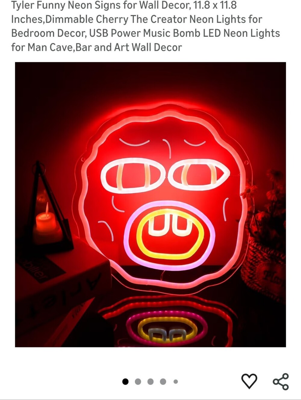 Neon Face LED Wall Sign -